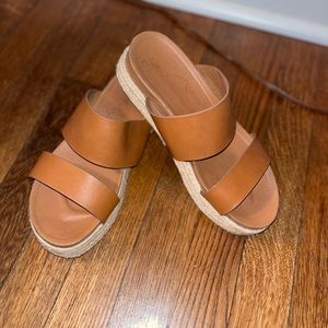 Brown platform sandals